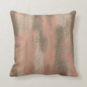 Abstract Soft Hues Brown Blush Beige Throw Pillow
