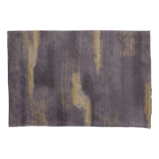 Abstract Soft Hues Deep Plum & Gold Pillowcase