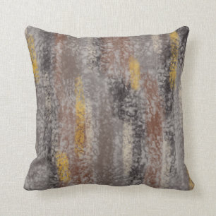 Abstract Soft Hues Grey Beige Cocoa Ochre Throw Pillow