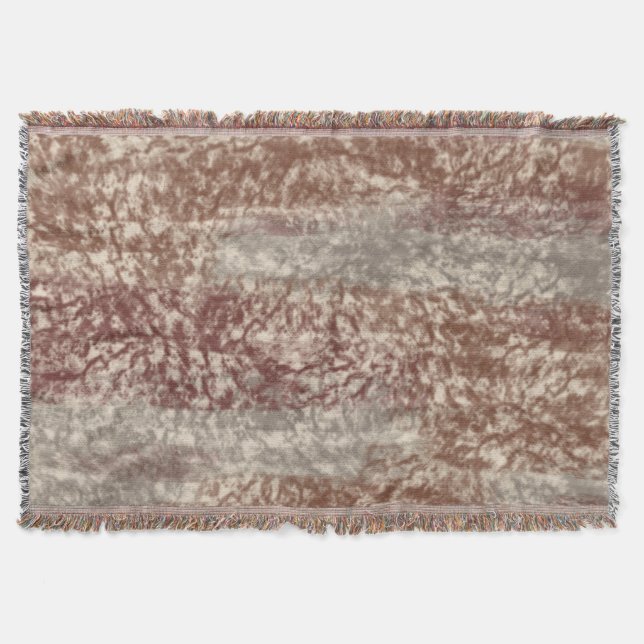 Abstract Soft Hues Grey Beige Wine & Chocolate Throw Blanket (Front)