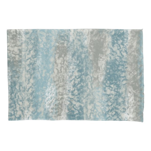 Abstract Soft Hues Grey Teal Pillowcase (Front-Left)