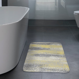 Abstract Soft Hues Grey Yellow Bath Mat