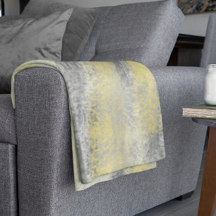 Abstract Soft Hues Grey Yellow Fleece Blanket