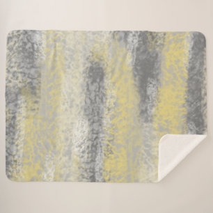 Abstract Soft Hues Grey Yellow Sherpa Blanket