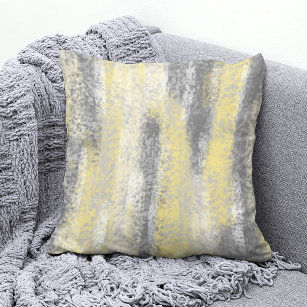 Abstract Soft Hues Grey Yellow Throw Pillow