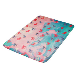 Abstract Soft Memory Foam, Wild Horses    Bath Mat