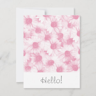 Abstract Soft Pink Daisy Pattern  Card