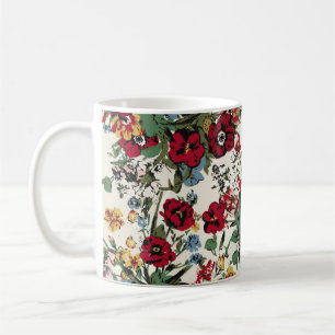 Abstract solid flowers arrangement, all over desig coffee mug