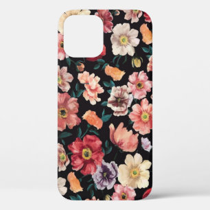 abstract solid flowers full arrangement, all over iPhone 12 case