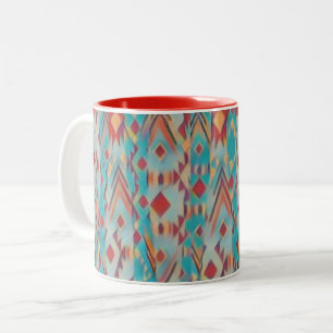 Abstract Southwest Boho  Two-Tone Coffee Mug