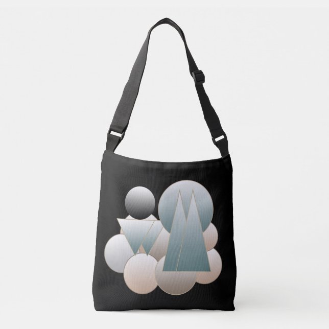 Abstract space art futuristic planet system crossbody bag (Front)