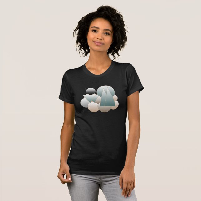 Abstract space art futuristic planet system T-Shirt (Front Full)