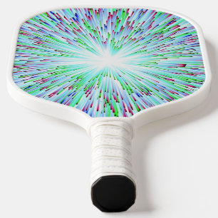 Abstract space bright blue blast pickleball paddle