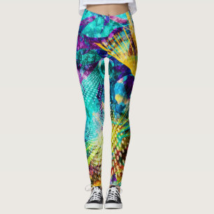 Abstract Space Lights Show Leggings
