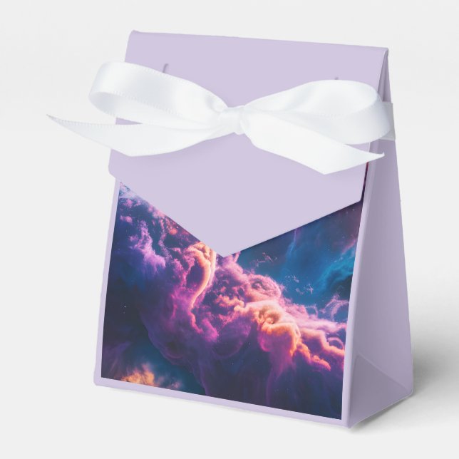 Abstract Space Nebula Art - Colorful Cosmic Favor Box (Front Side)