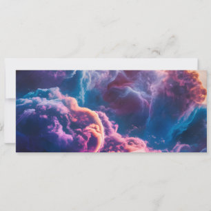 Abstract Space Nebula Art - Colorful Cosmic Invitation