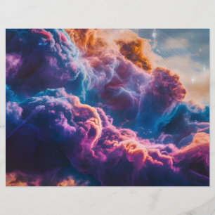 Abstract Space Nebula Art - Colorful Cosmic Letterhead