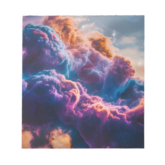 Abstract Space Nebula Art - Colorful Cosmic Notepad (Front)