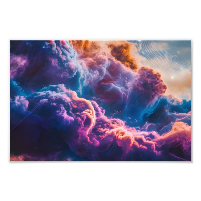 Abstract Space Nebula Art - Colorful Cosmic Photo Print (Front)