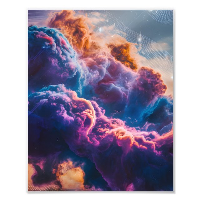 Abstract Space Nebula Art - Colorful Cosmic Photo Print (Front)