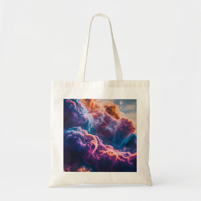 Abstract Space Nebula Art - Colorful Cosmic Tote Bag (Front)