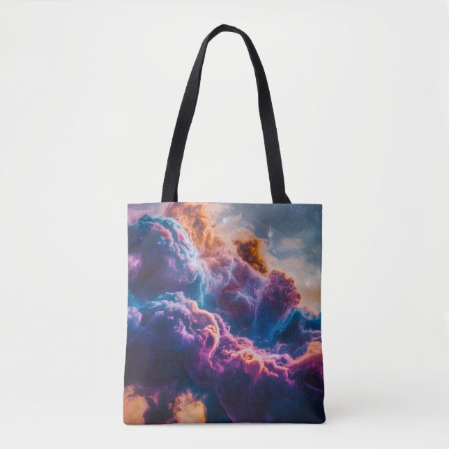 Abstract Space Nebula Art - Colorful Cosmic Tote Bag (Front)