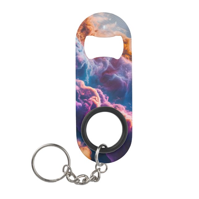 Abstract Space Nebula Cosmic Bottle Opener Keychain Bottle Opener (Front)