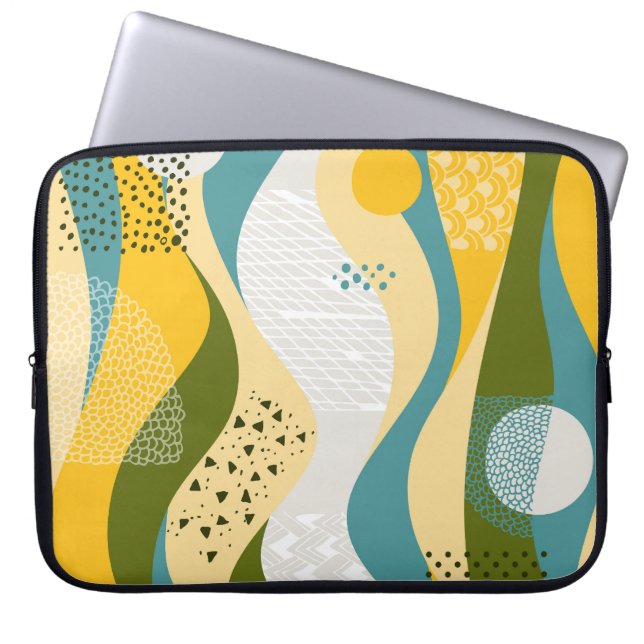 Abstract Space: Smooth Line Ornaments. Laptop Sleeve (Front)