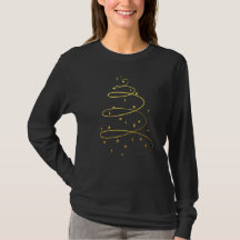 Abstract Sparkling Gold Christmas Tree T-Shirt