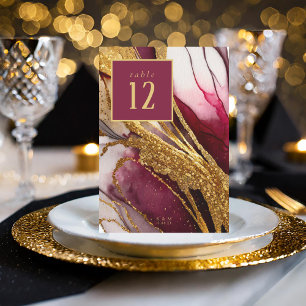 Abstract Sparkling Table Number Wine Red ID1018