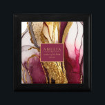 Abstract Sparkling Wedding Party Wine Red ID1018 Gift Box<br><div class="desc">This elegant ensemble in stunning wine-red tones sets a refined tone for your wedding, tantalizing your guests with a glimpse of the opulent celebration that awaits. Enhanced further with the lavish sparkle of gold glitter accents, the coordinating wedding party gift box shown here provides a template to easily add your...</div>