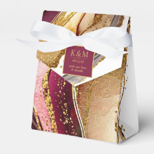 Abstract Sparkling Wedding Wine Red ID1018 Favor Box