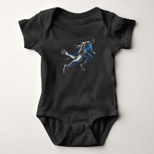Abstract Speed Runner Athletic Motion Art Design Baby Bodysuit