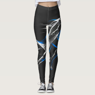Abstract Speed Runner Athletic Motion Art Design Leggings