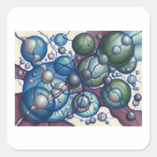 Abstract Spheres Sweatshirt Organic Line Neurograp Square Sticker