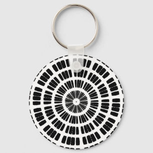 abstract spider web concentric pattern keychain
