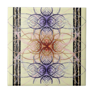 Abstract spidery pattern in purple and red tile