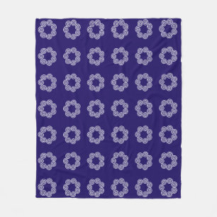 Abstract Spiral Circle Pattern on Navy Blue Fleece Blanket