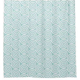 Abstract Spiral Circles in Light Blue & White
