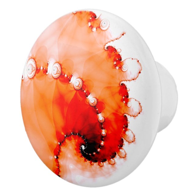 Abstract Spiral Colourful Fractal Ceramic Knob (Right)