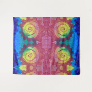 Abstract Spiral Flowers Tapestry