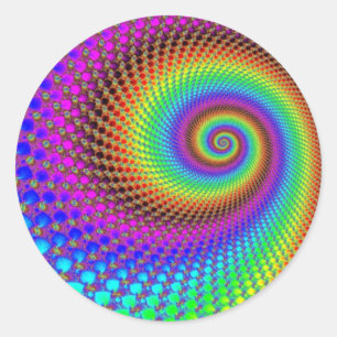 Abstract Spiral Fractal Classic Round Sticker