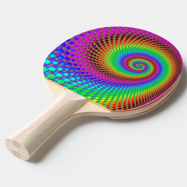 Abstract Spiral Fractal I Ping Pong Paddle (Front Angle)
