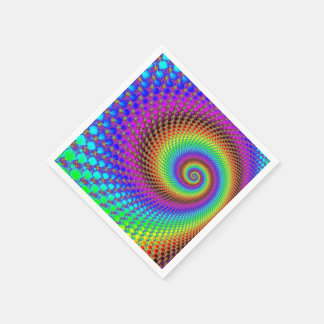 Abstract Spiral Fractal Napkin