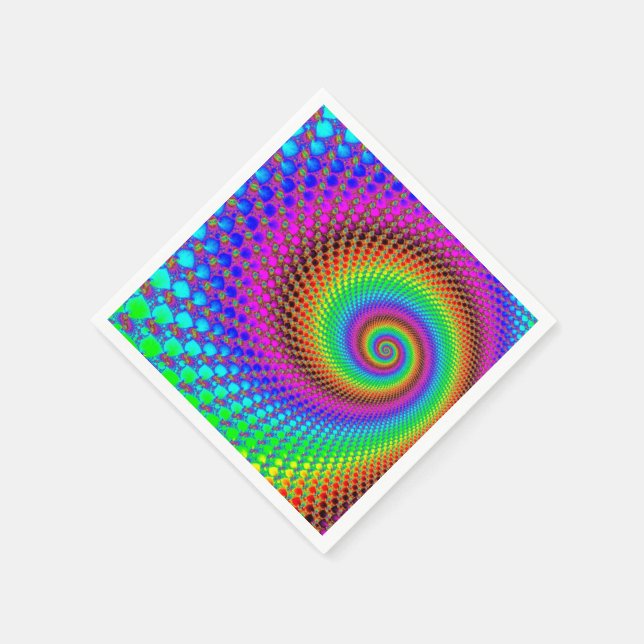 Abstract Spiral Fractal Napkin (Corner)