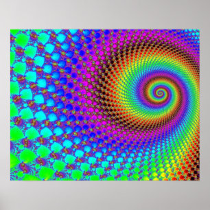 Abstract Spiral Fractal Poster