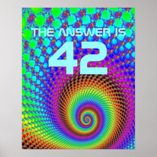 Abstract Spiral Fractal + saying Poster