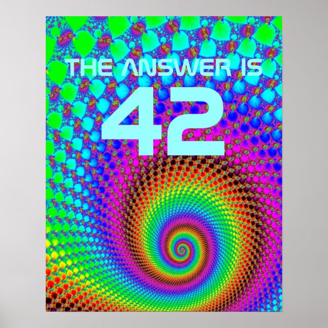 Abstract Spiral Fractal + saying Poster (Front)