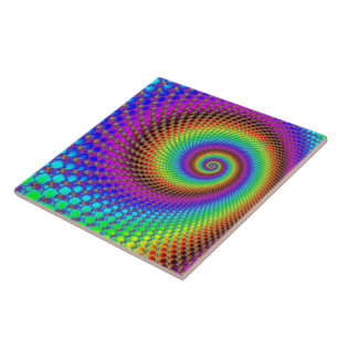 Abstract Spiral Fractal Tile