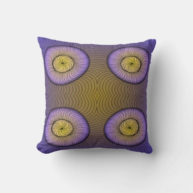 Abstract spiral geometric pattern (op art) throw pillow (Front)